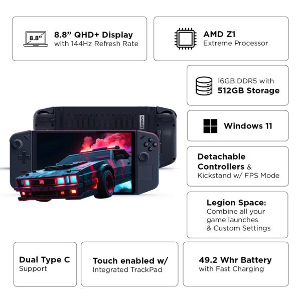 Legion Go 22.35cms (8.8) 16GB 512GB (Shadow Black) - Image 11